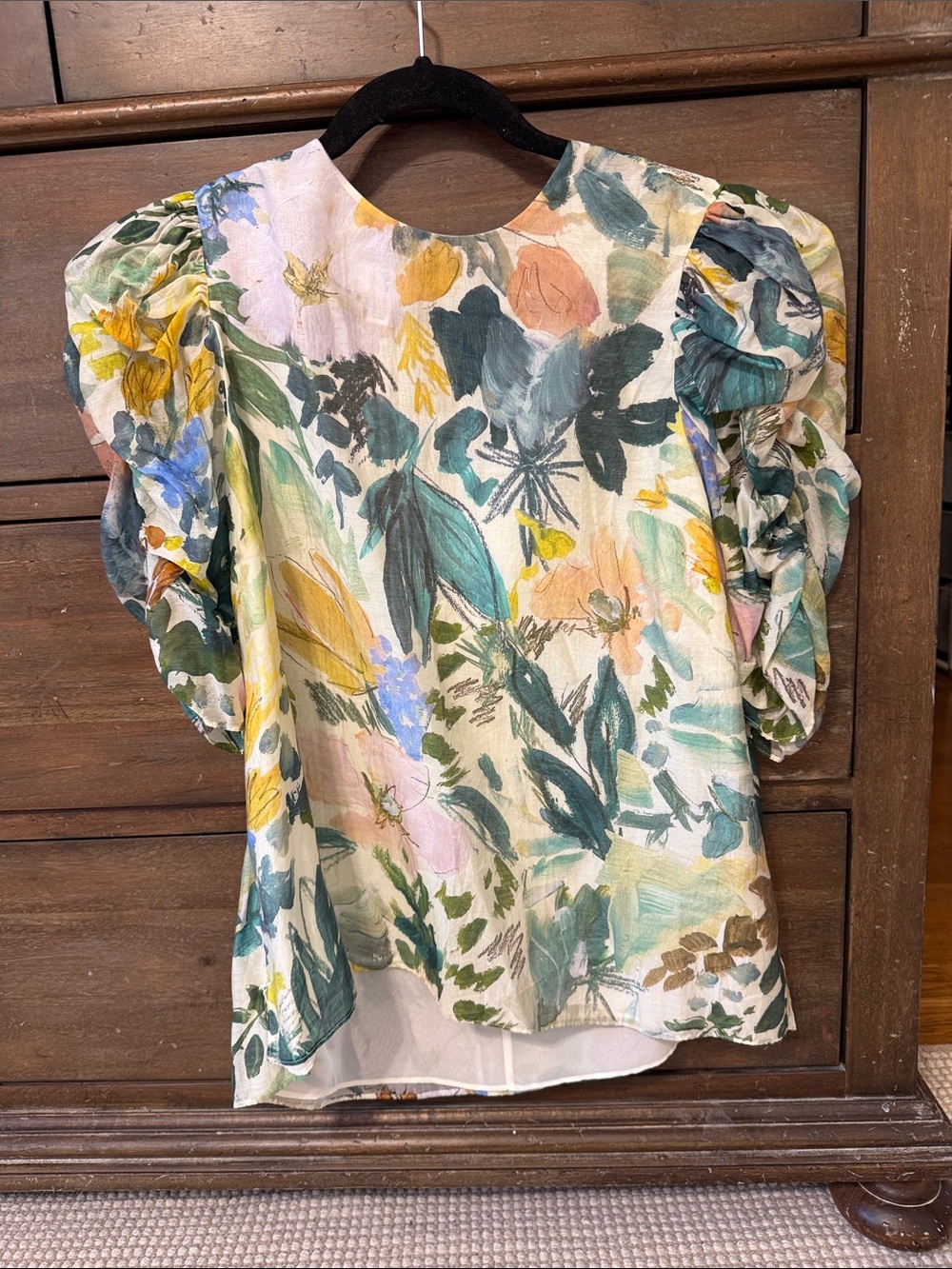 Ted Baker Oasia Floral Puff-Sleeve Women’s Top in Multicolor size 3